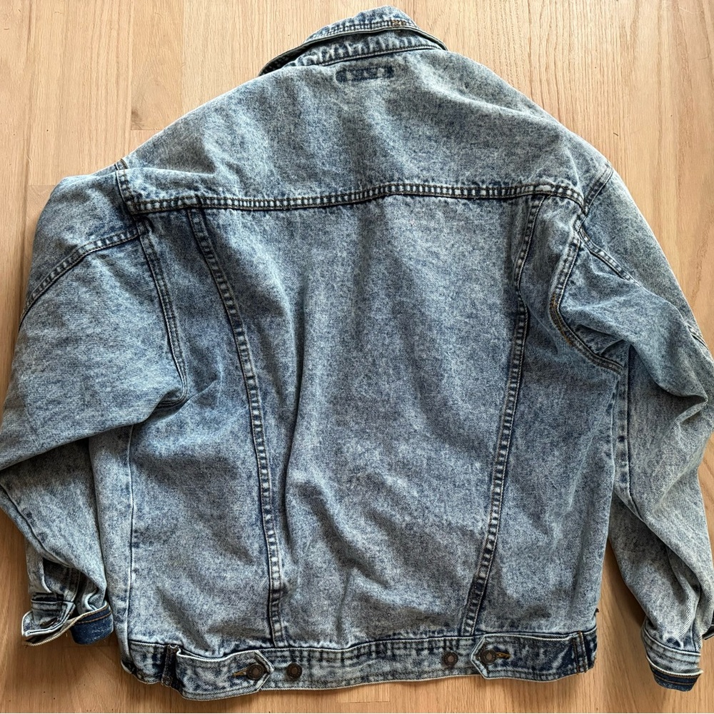 Vintage Jordache Y2K 80s 90s Stone Acid Washed Oversized Denim Jacket Medium M - Picture 4 of 4